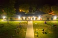 The town of IÃâowa in Poland, the building of the municipal kindergarten at night.